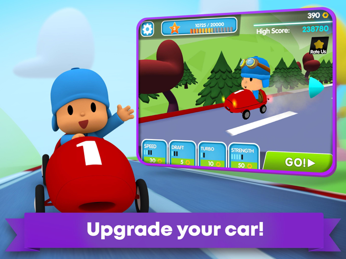 Pocoyo Racing Car Chase Race