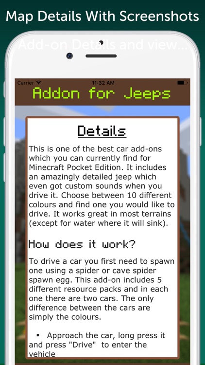 AddOn for Jeeps for Minecraft PE screenshot-1