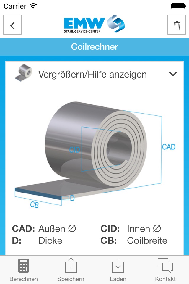 Coil- und Stahlrechner screenshot 2