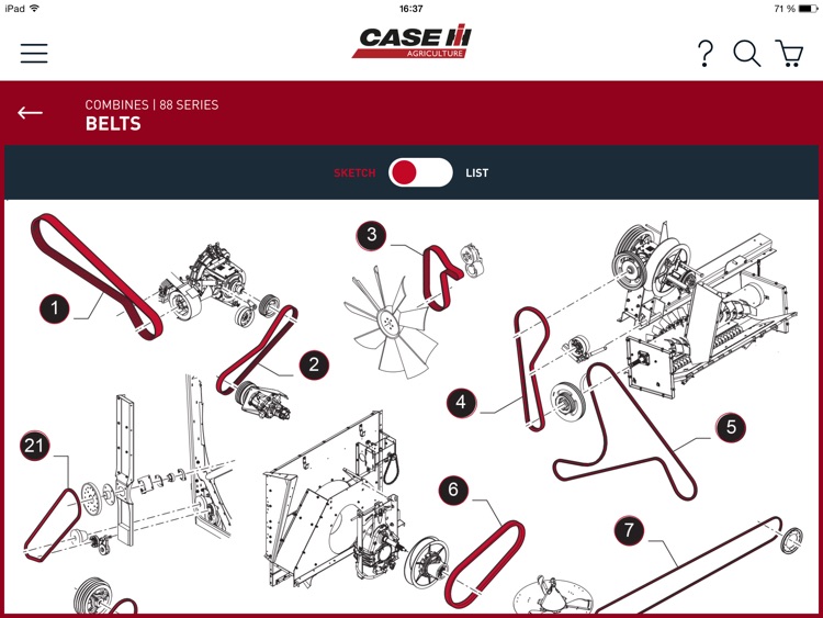 Case IH Harvesting parts