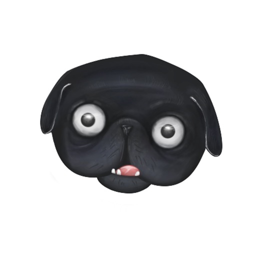 Black Pug Emoji Icon