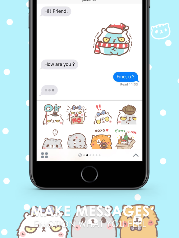 Screenshot #5 pour มูดดี้ เดอะ แคท สติกเกอร์ สำหรับ iMessage ฟรี