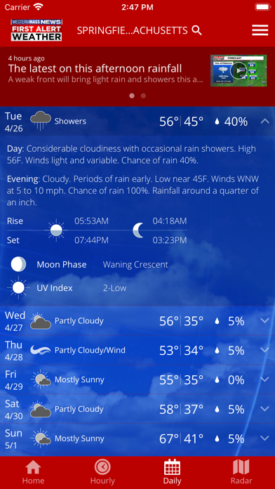 Western Mass News Weather Screenshot