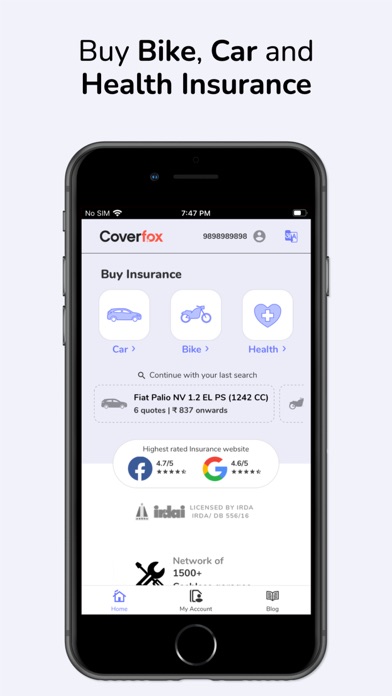 Coverfox Insurance Screenshot