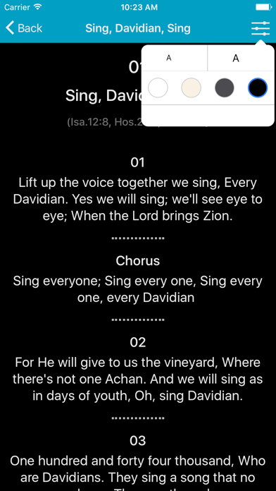 Davidian Songs iPhone screenshot 5 - Book app