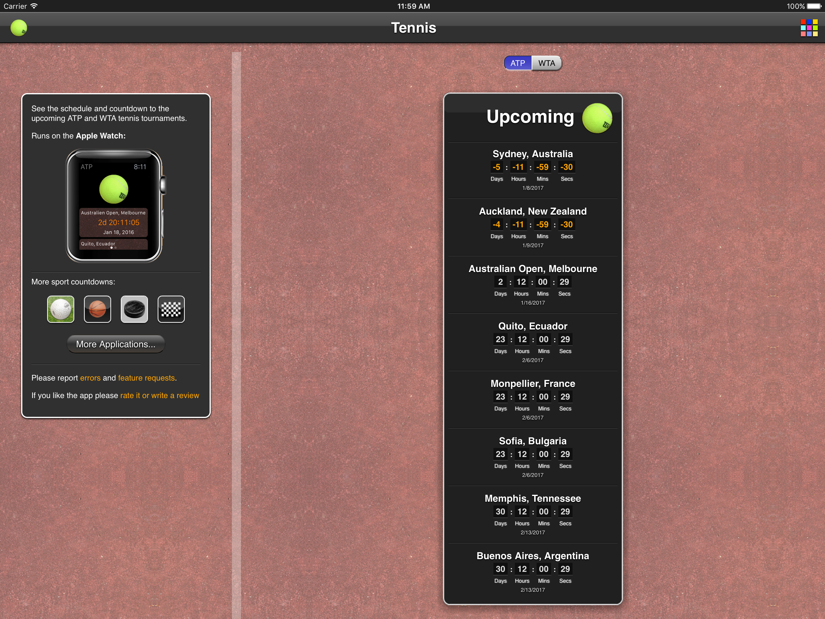 Tennis Matches - Free