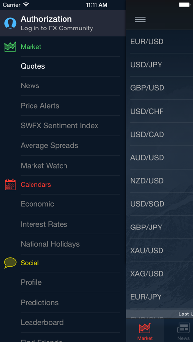 Swiss Forex Screenshot