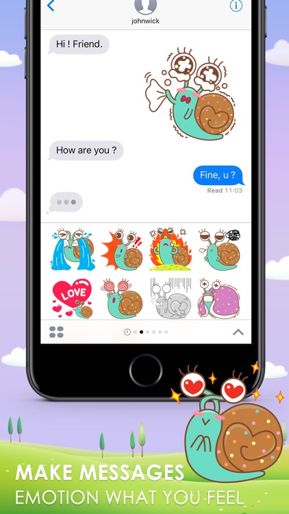 MOOMOO , the lovely snail Stickers By ChatStick