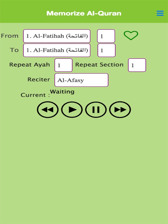 Memorize Quran iPad screenshot 1 - Reference app