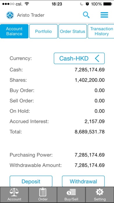 Aristo Trader Screenshot