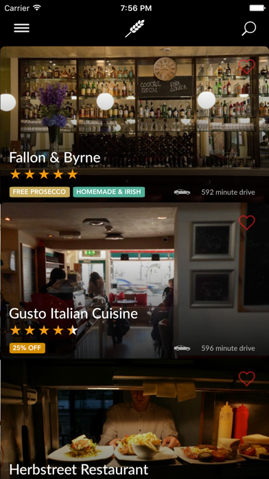 Dealiac - Find Gluten Free Restaurants app screenshot