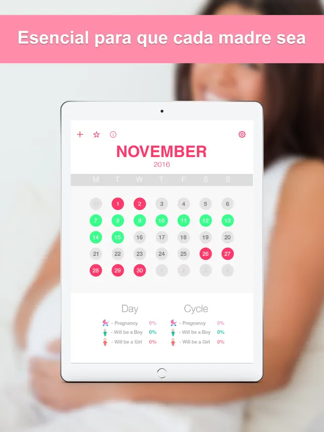 Screenshot 2 Fertilidad y embarazo calendario mensual iphone