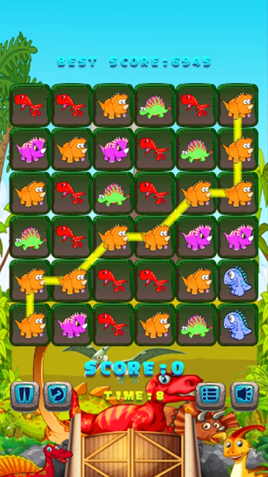 #2. Dinosaur Match 3 Puzzle - Dino Drag Drop Line Game (iOS) Podle: Manaichai Srimarueang