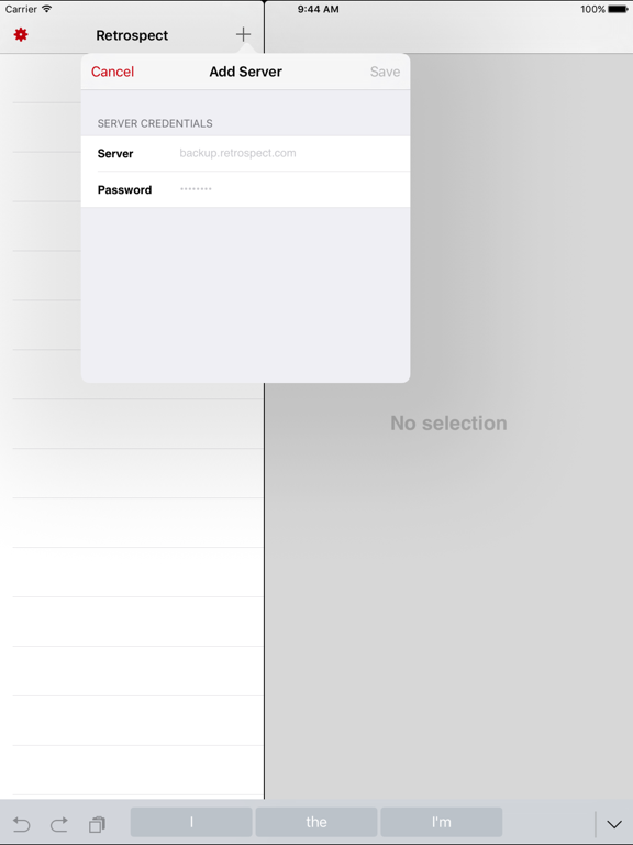 Retrospect app screenshot 2