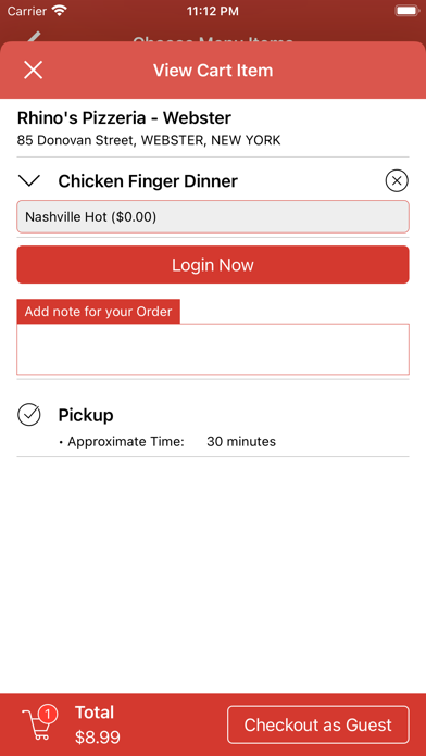 Rhino's Pizza Screenshot