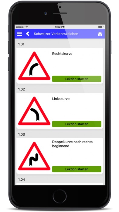 Schweizer Verkehrszeichen Screenshot