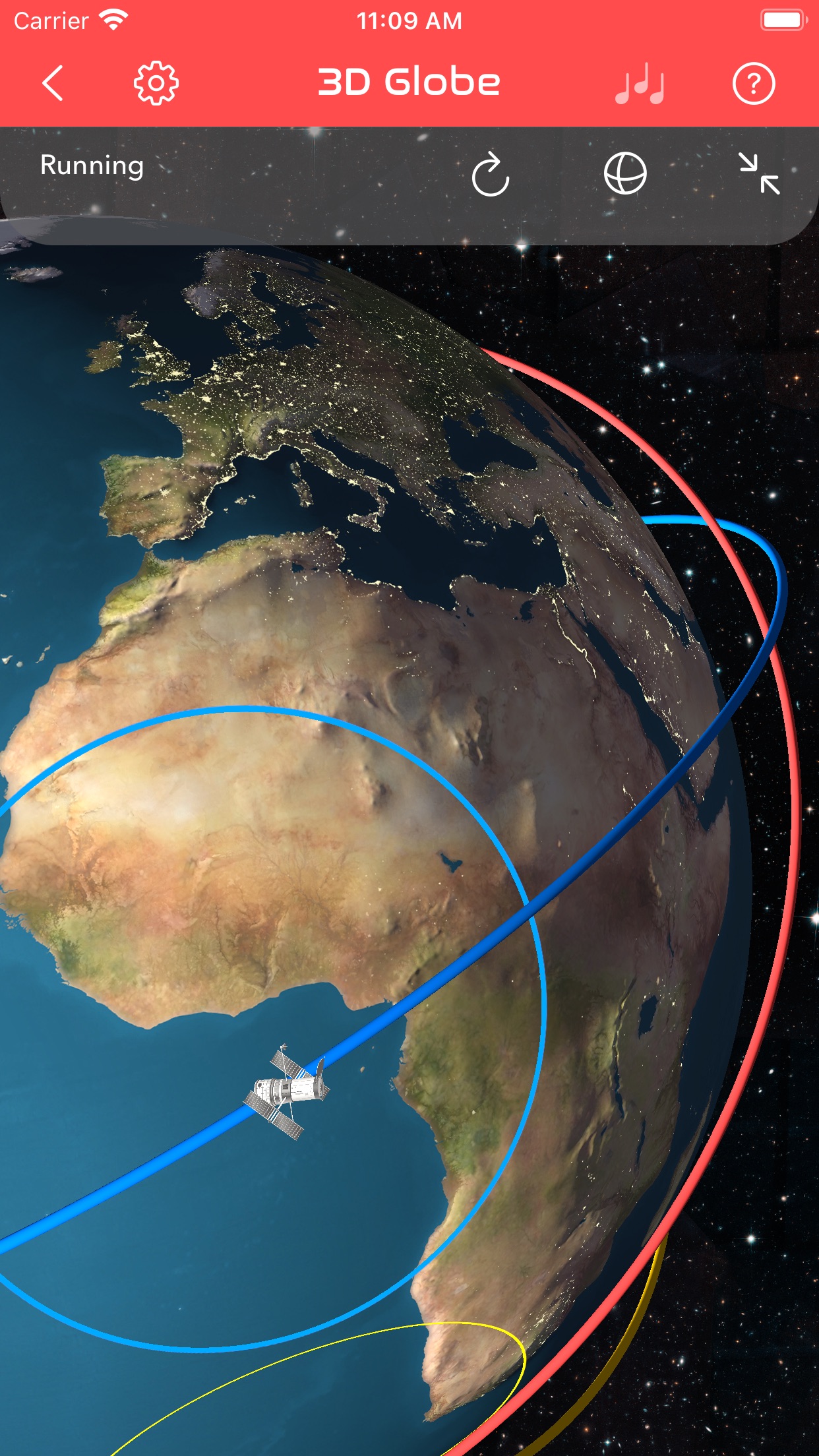 Screenshot do app ISS Real-Time Tracker 3D