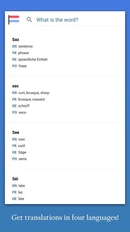 Words Luxembourgish Dictionary