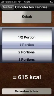 calculateur de calories iPhone Captures Décran 3