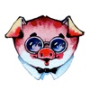 Watercolor Piggies