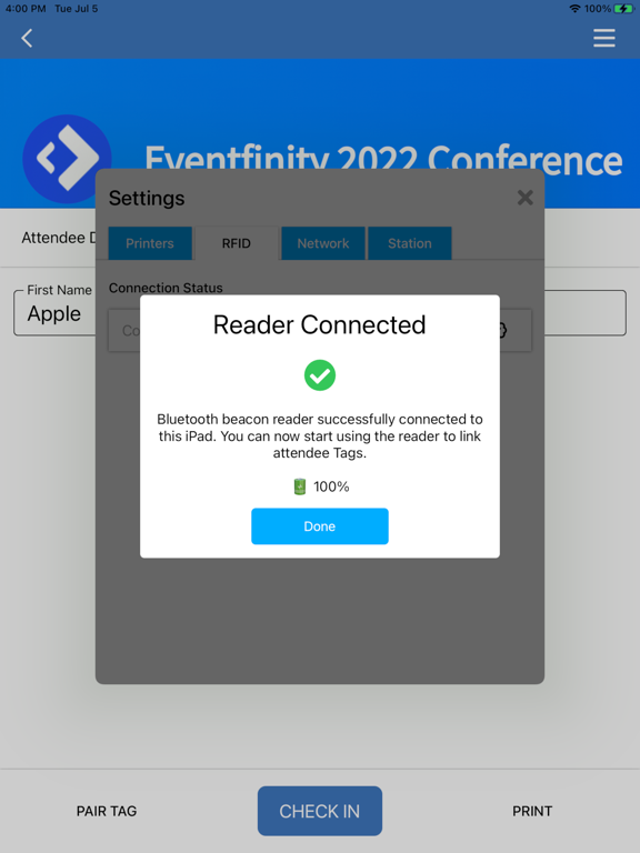 Eventfinity Check In iPad screenshot 5 - Productivity app