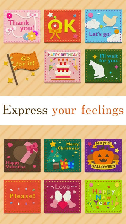 Felted greeting Stickers for iMessage