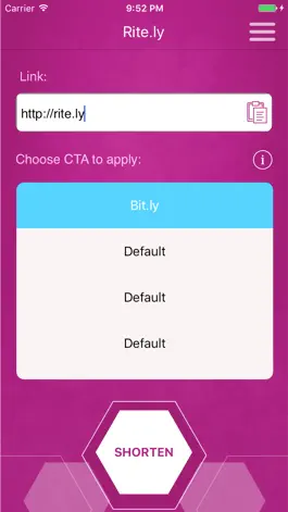 Game screenshot Rite.ly link shortening with CTA apk