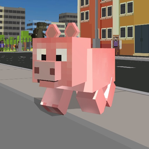Blocky City Pig Simulator 3D Full iOS App