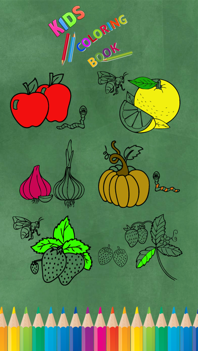 Screenshot #1 pour Fruits et légumes livre de coloriage pour les enfa