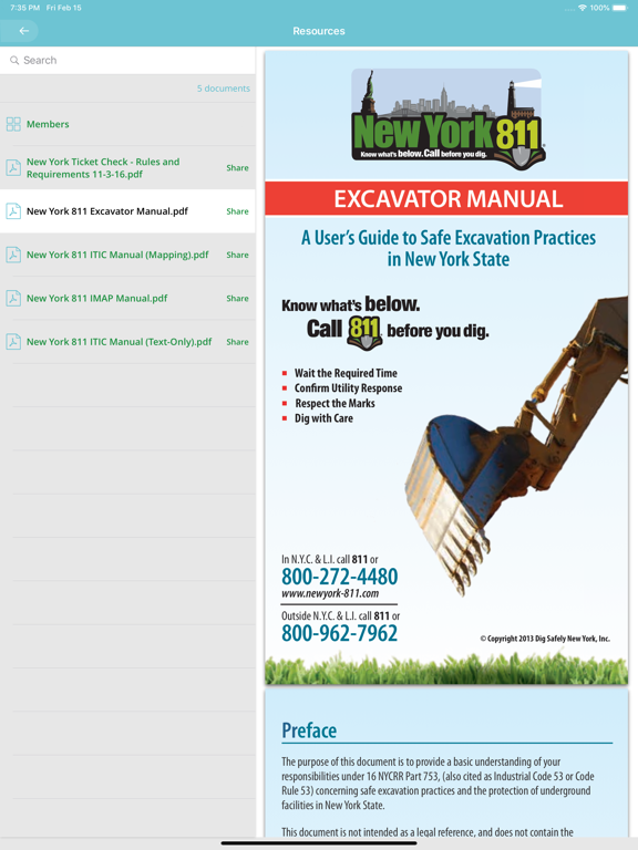 New York 811 iPad screenshot 3 - Utilities app
