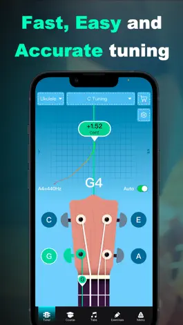 Game screenshot гитара, тюнер для укулеле -iUG apk