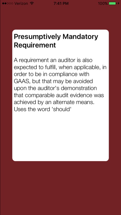 CPA Flashcards AUD Exam Review