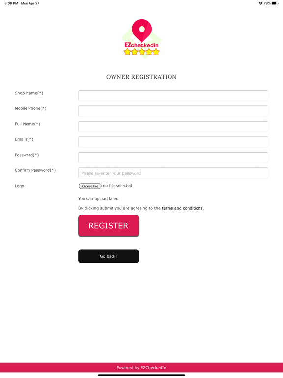 EZCheckedIn iPad screenshot 2 - Business app
