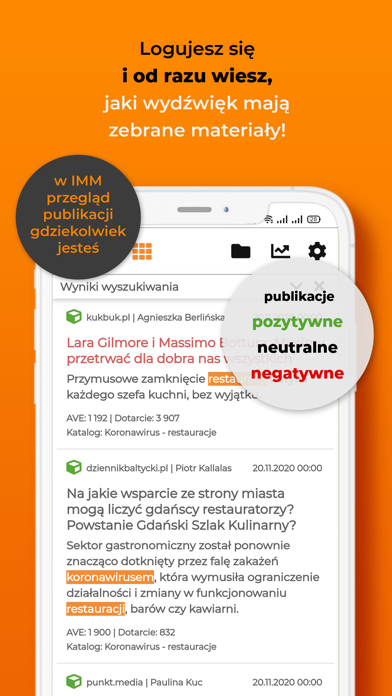 IMMapp monitoring mediów Screenshot