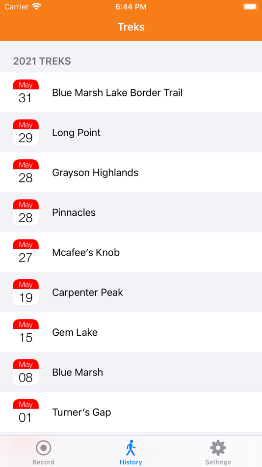 #1. Track Your Trek (iOS) By: Mario Hendricks