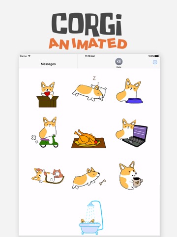 Cute Corgi Animated Stickersのおすすめ画像5