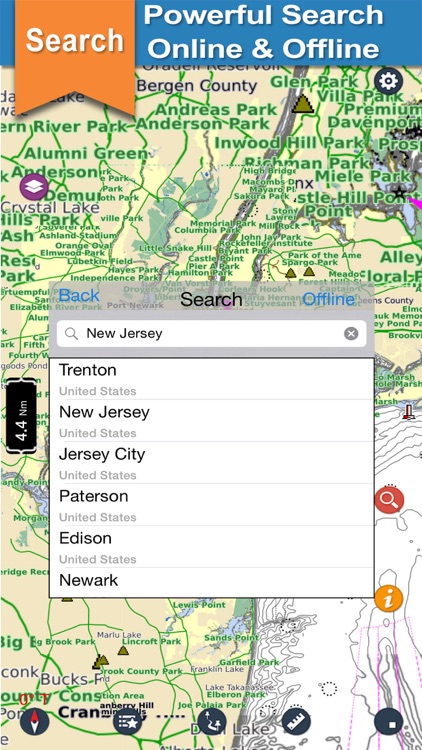New Jersey offline nautical charts for sailing