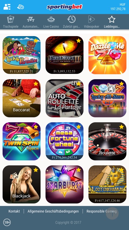 Sportingbet Casinospiele