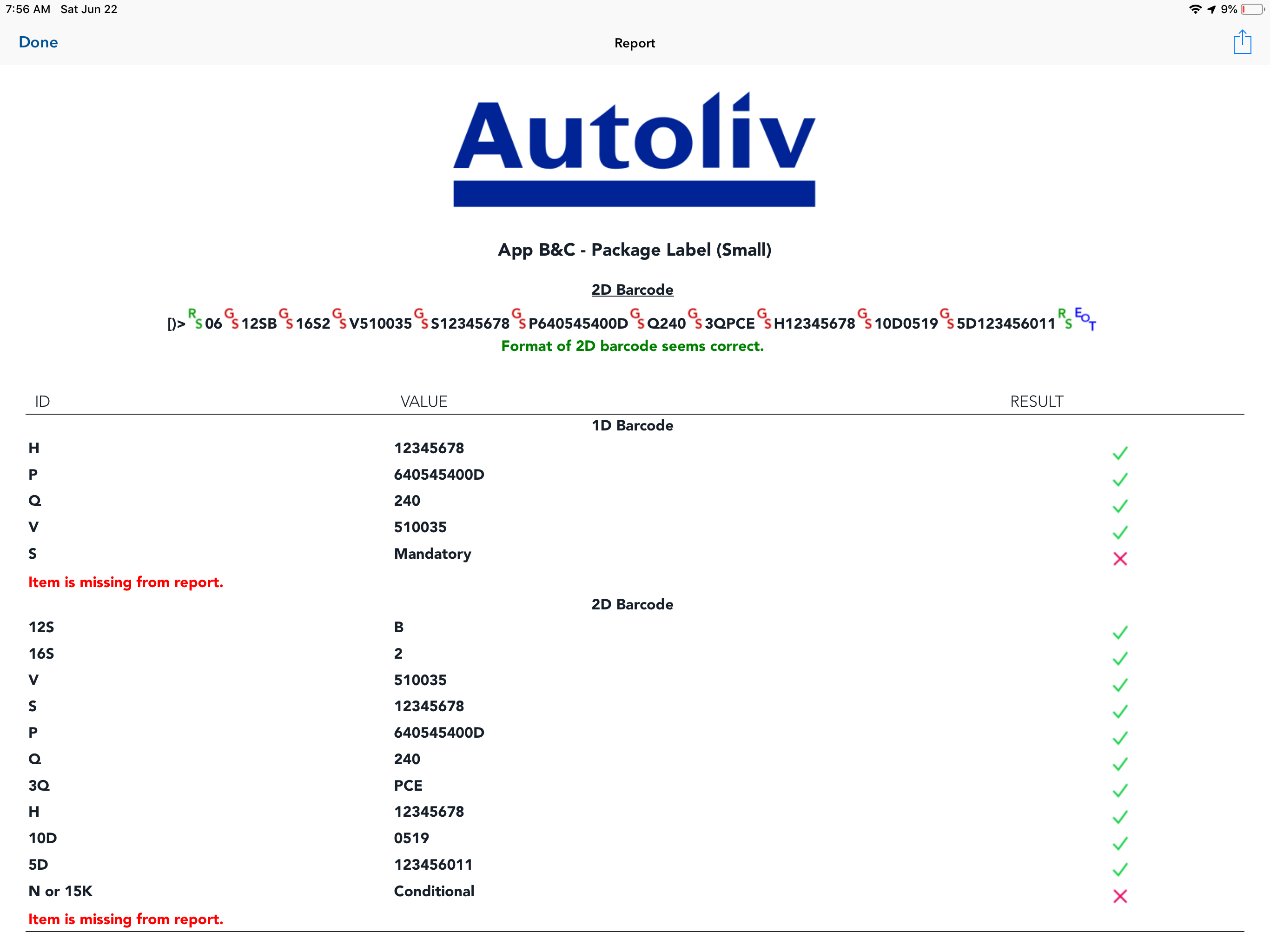Autoliv LabelCheck