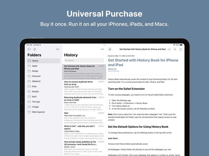 History Book - Browse and Search