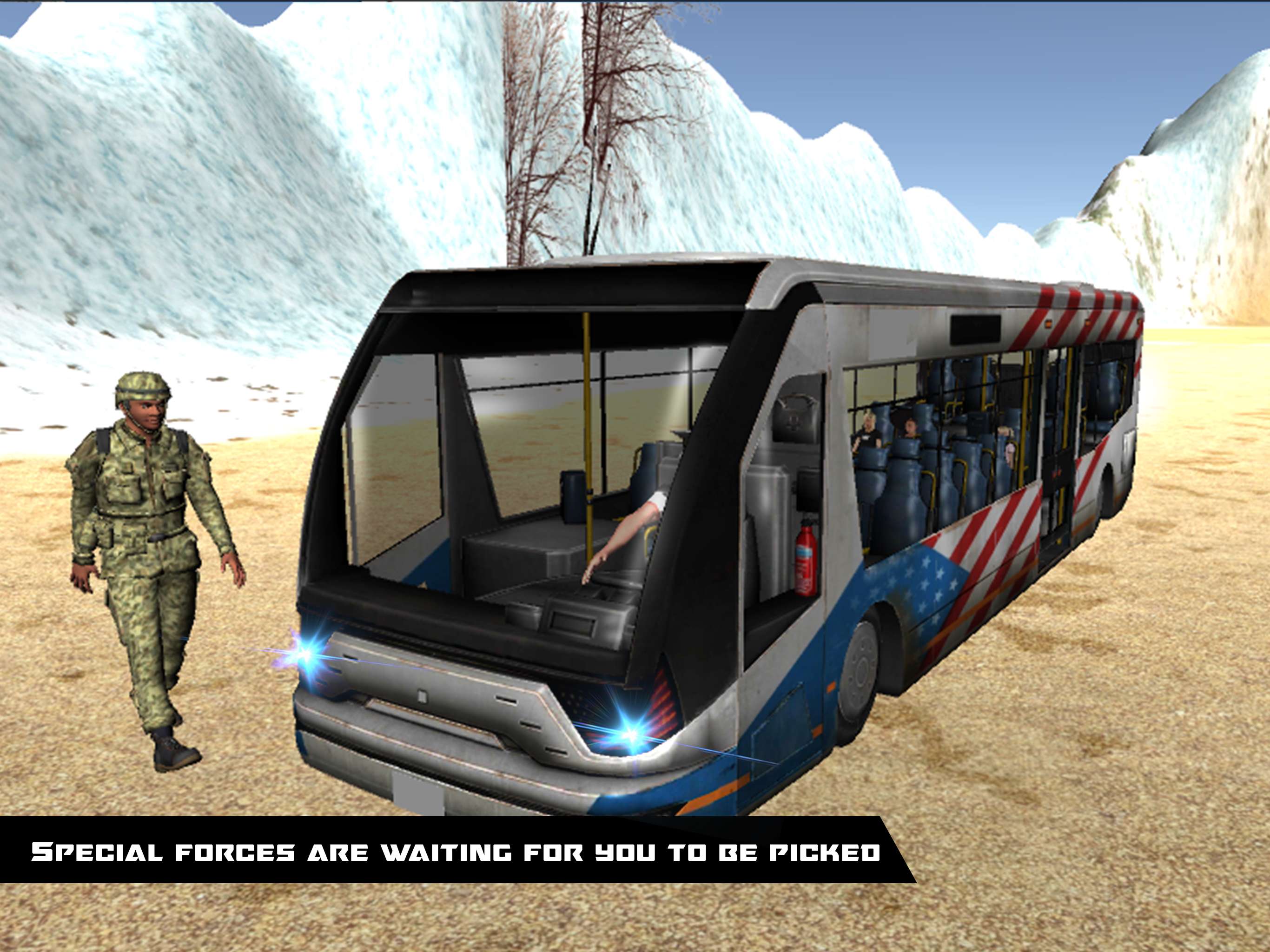 Army Training School Bus Transport Driver 3D Sim