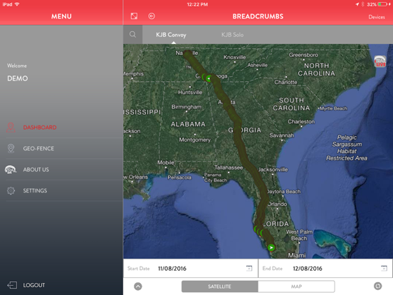 iTrailLive iPad screenshot 4 - Navigation app