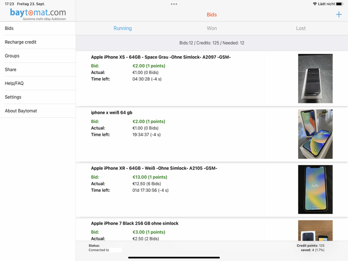 Sniper for ebay bid auctions