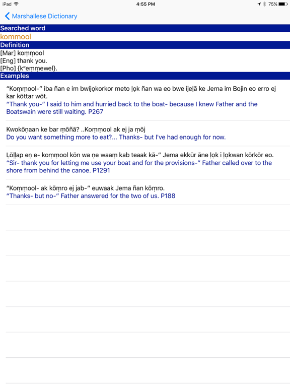 Marshallese Dictionary iPad screenshot 2 - Education app