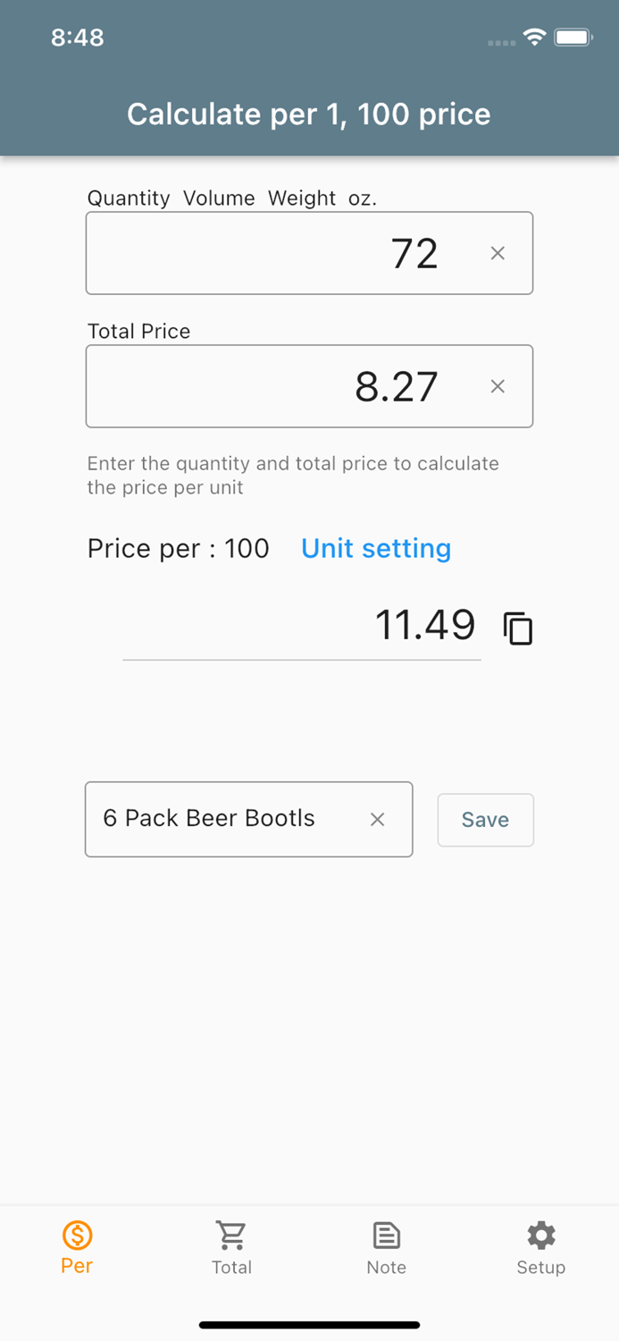 Price Per 100 Calculator