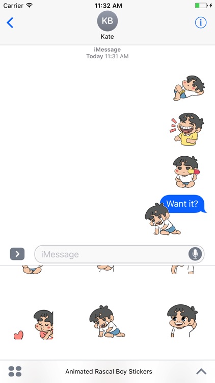 Animated Rascal Boy Stickers For iMessage screenshot-4