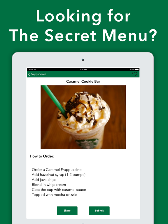 Screenshot #4 pour Secret Menu for Starbucks Pro!