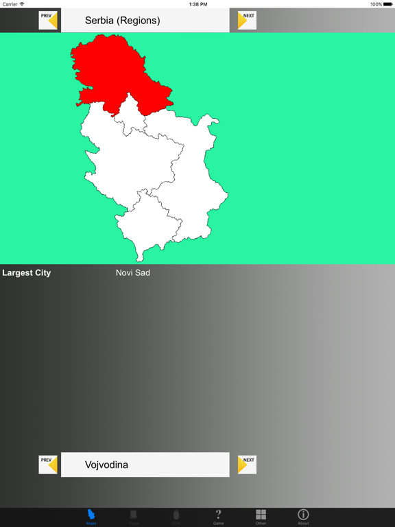 Serbia Districts Maps and Flags iPad screenshot