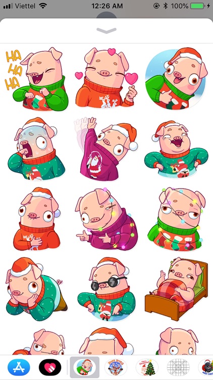 Christmas Piggy Funny Sticker