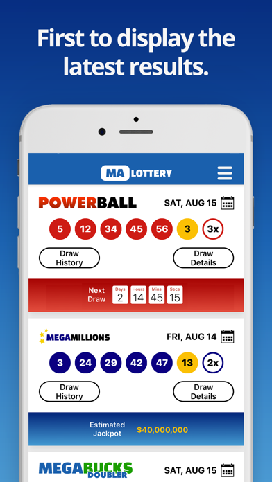 Massachusetts Lotto Results Screenshot